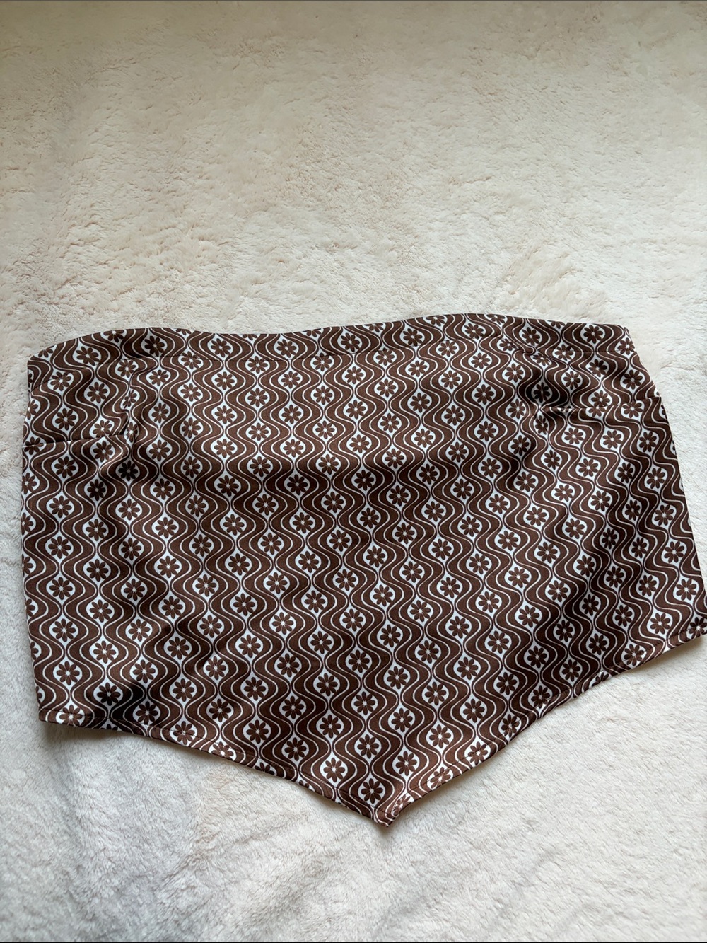Hollister Brown and White Patterned Tube Top